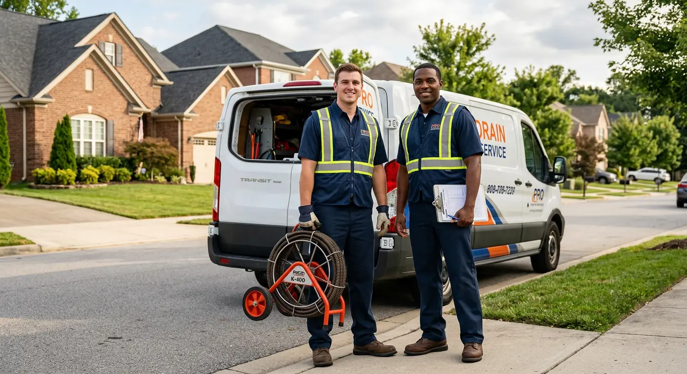 Sewer and drain service team with equipment ready for work in Tamarac